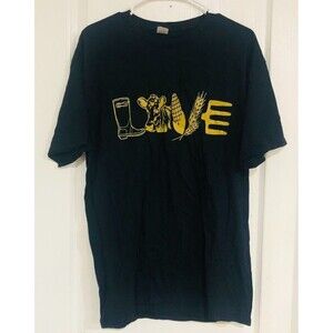 Fruit of the Loom‎ Men's Cotton Tee T-Shirt Love Short Sleeve Black Size Large